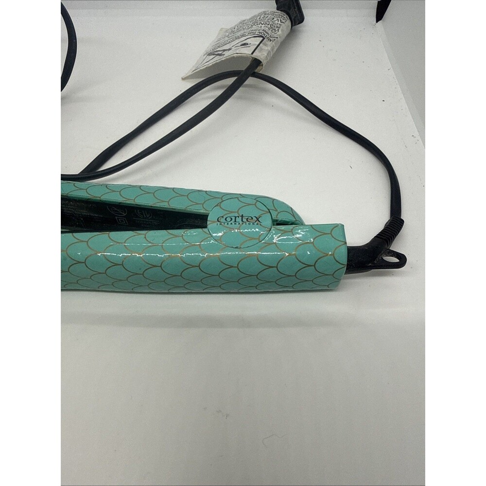 Cortex International Ceramic Flat Iron CT-038C Mermaid Scales Turquoise 1" - Picture 3 of 8